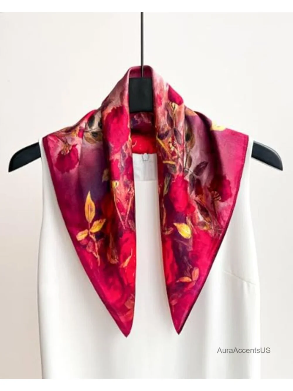 100% Mulberry Silk Lightweight Square Neck Scarf Headscarf Neckerchief